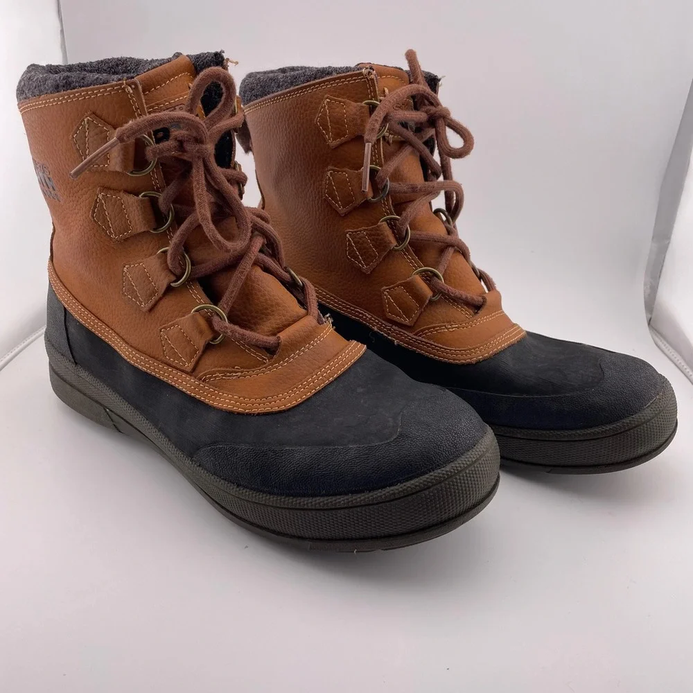 Skechers‎ North 3600 Mens Leather Thinsulate Winter Duck Boots Brown Black US 9